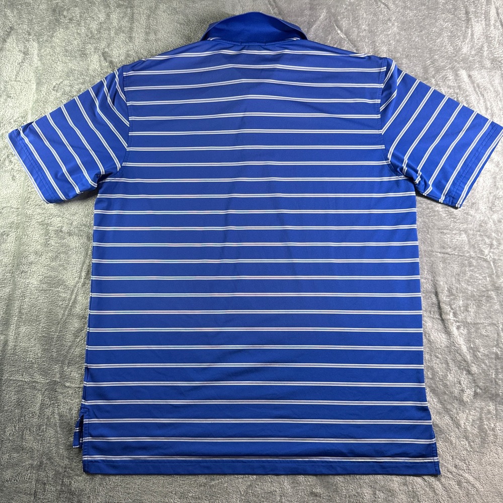 Peter Millar Summer Comfort Crossed Club Golf Polo Shirt Striped Blue White L - Picture 5 of 9